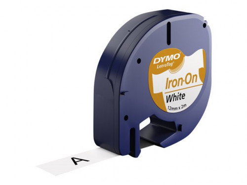 Dymo Cinta para Ropa LetraTag Negro sobre Blanco 12 mm x 2 m Dymo Cinta para Ropa LetraTag Negro sobre Blanco 12 mm x 2 m