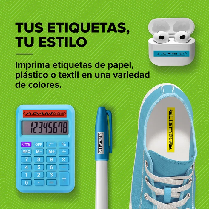 Dymo Cinta LetraTag para Ropa Negro sobre Blanco 12mm x 2m