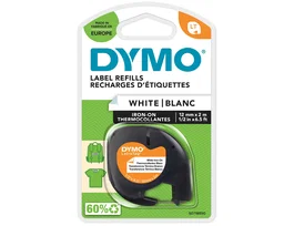 Dymo LetraTag Cinta para Ropa 12mm x 2m Negro sobre Blanco
