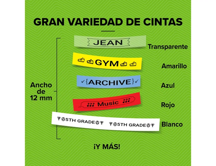 Dymo Cinta para Ropa LetraTag Negro sobre Blanco 12 mm x 2 m Dymo Cinta para Ropa LetraTag Negro sobre Blanco 12 mm x 2 m