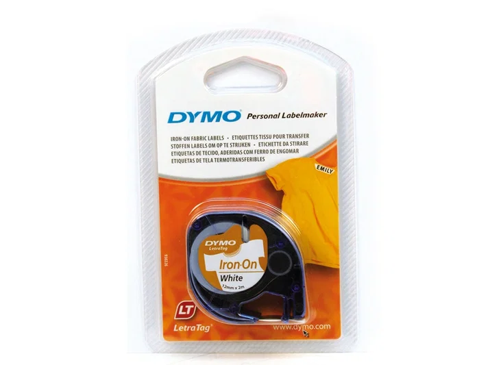 Dymo Cinta para Ropa LetraTag Negro sobre Blanco 12 mm x 2 m Dymo Cinta para Ropa LetraTag Negro sobre Blanco 12 mm x 2 m