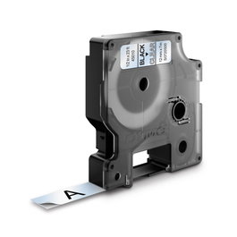 Dymo Cinta D1 Negro sobre transparente 12mm x 7m