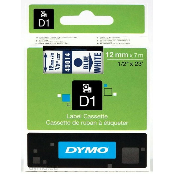 Dymo Cinta D1 12 mm x 7 m Azul sobre Blanco