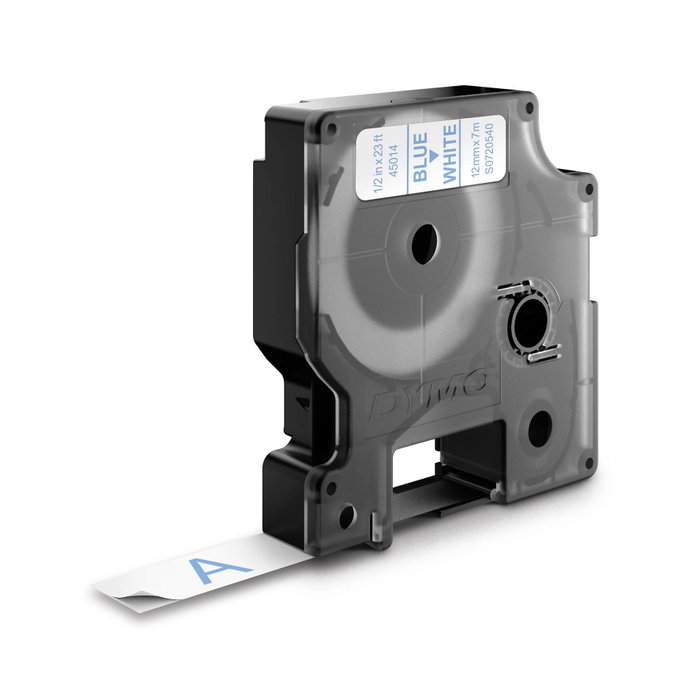 Dymo Cinta D1 12 mm x 7 m Azul sobre blanco