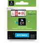 Dymo Cinta D1 Rojo sobre Blanco 12mm x 7m