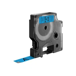 DYMO D1 Etiquetas estándar - Negro sobre azul - 12mm x 7m - Poliéster para LabelManager y LabelWriter 450 DUO