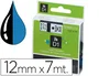 Dymo Cinta D1 12mm x 7m Negro sobre Azul