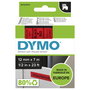 Dymo D1 Cinta de Etiquetas 12 mm x 7 m Negro sobre Rojo
