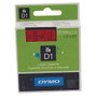 Dymo D1 Cinta de Etiquetas 12 mm x 7 m Negro sobre Rojo