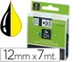 Dymo Cinta D1 12mm x 7m Negro sobre Amarillo