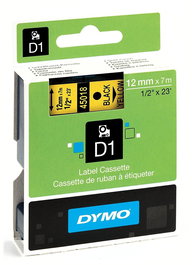 DYMO Cinta LM D1 12mmx7m Negro/amarillo