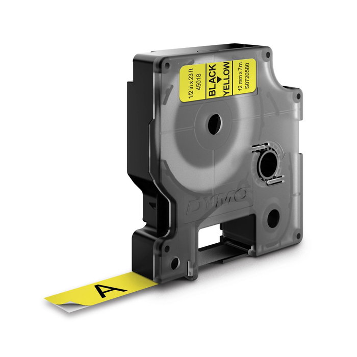 Dymo Cinta D1 12mm x 7m Negro sobre Amarillo