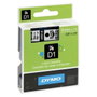 Dymo D1 Cinta de Etiquetas 9mm x 7m Negro sobre Transparente