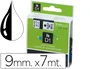 Dymo D1 Cinta de Etiquetas 9mm x 7m Negro sobre Transparente