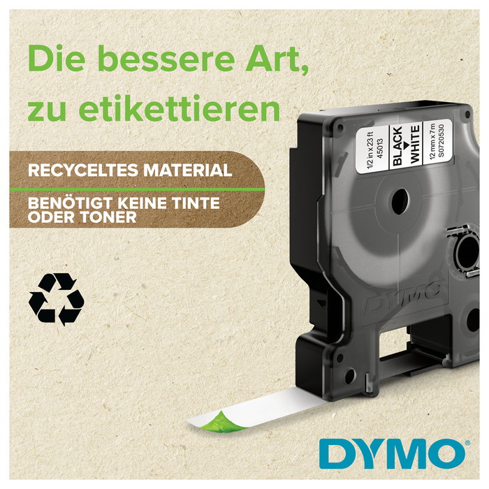Dymo D1 Cinta de Etiquetas 9mm x 7m Negro sobre Transparente Dymo D1 Cinta de Etiquetas 9mm x 7m Negro sobre Transparente