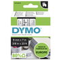Dymo D1 Cinta de Etiquetas 9mm x 7m Negro sobre Transparente