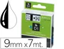 Dymo Cinta para Rotuladora D1 9mm x 7m Negro sobre Blanco