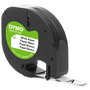 Dymo Cinta LetraTag 12mm x 4m Negro sobre Blanco