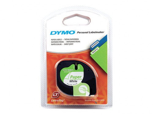 Dymo Cinta LetraTag 91200 Negro sobre Blanco 12mm x 4m de Papel Dymo Cinta LetraTag 91200 Negro sobre Blanco 12mm x 4m de Papel