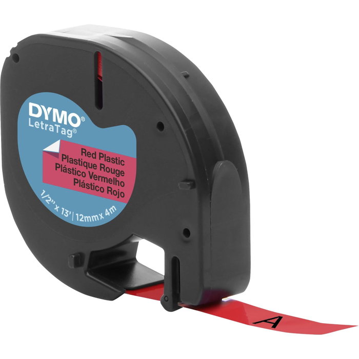 Dymo Cinta LetraTag 12mm x 4m Negro sobre Rojo Dymo Cinta LetraTag 12mm x 4m Negro sobre Rojo