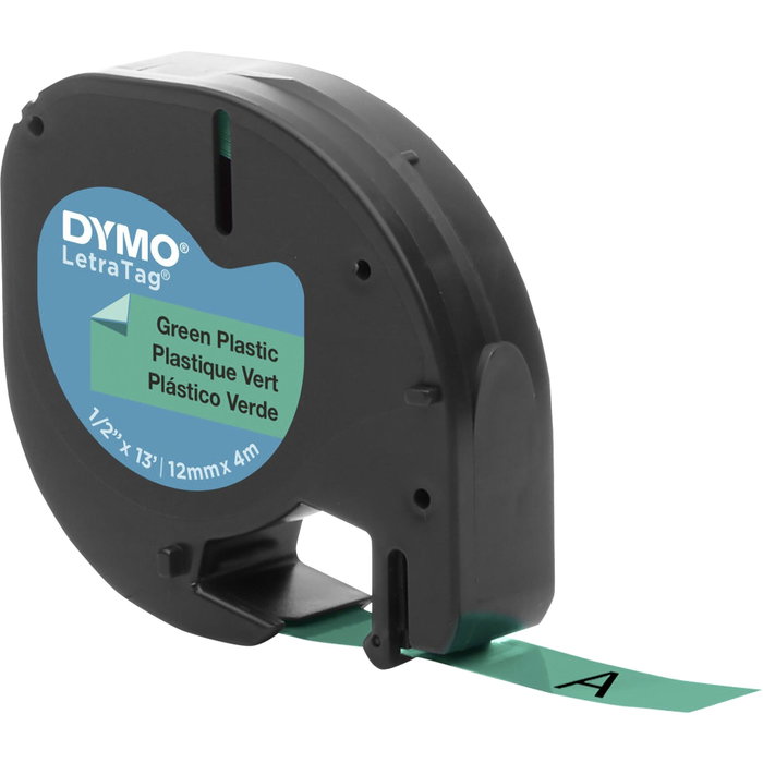 Dymo Cinta LetraTag 12mm x 4m Negro sobre Verde Dymo Cinta LetraTag 12mm x 4m Negro sobre Verde