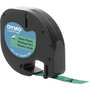 Dymo Cinta LetraTag 12mm x 4m Negro sobre Verde