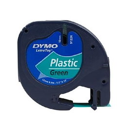 Dymo 91204 Cinta Negro sobre Verde 12 mm x 4 m para Rotuladora LetraTag