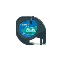 Dymo 91204 Cinta Negro sobre Verde 12 mm x 4 m para Rotuladora LetraTag