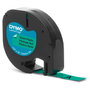 Dymo Cinta LetraTag 91204 Negro sobre Verde 12mm x 4m