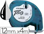 Dymo Cinta LetraTag 12mm x 4m Negro sobre Plata Metalizada 91208