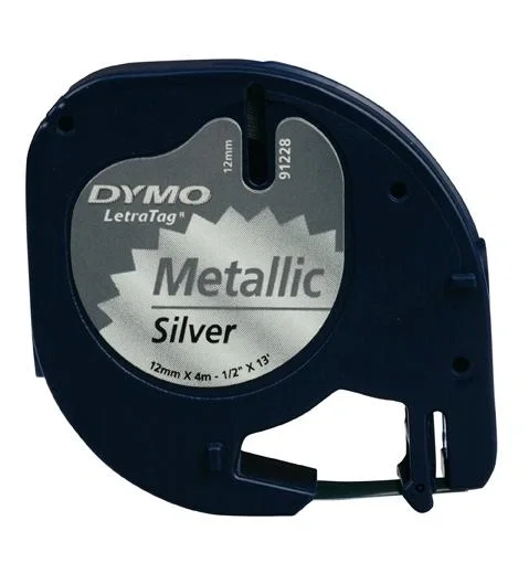 DYMO Cinta LT 12mmx4mt -Negro/Plata metalizada DYMO Cinta LT 12mmx4mt -Negro/Plata metalizada