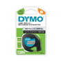 Dymo Cinta LetraTag 12mm x 4m Negro sobre Plata Metalizada 91208