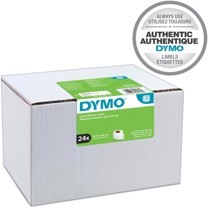 Dymo Etiquetas de Dirección 89x36mm Blanco (2 Rollos de 260 unidades)