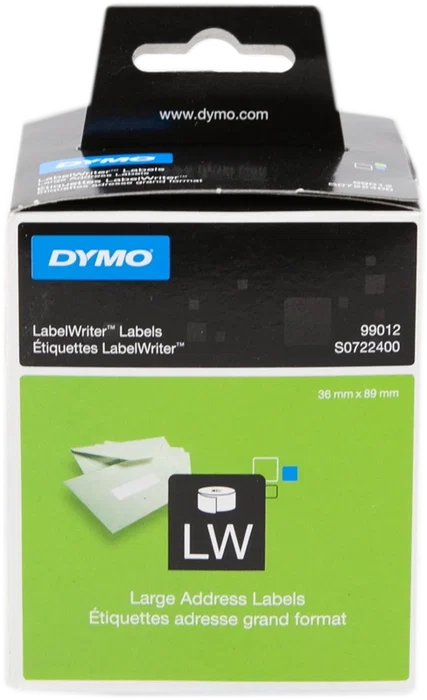 Dymo Etiquetas de Dirección 89x36mm Blanco (2 Rollos de 260 unidades)