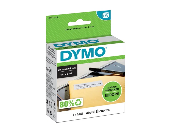 Dymo Etiquetas LabelWriter 25x54mm Blanco (500 unidades)