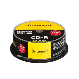 Intenso CD-R 700MB 52x - Discos grabables imprimibles, 80 min, 25 unidades en tarrina
