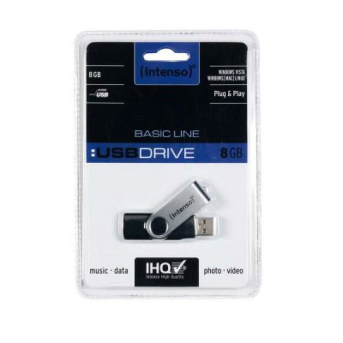 Intenso Basic Line 8 GB USB 2.0 Negro/Plata Intenso Basic Line 8 GB USB 2.0 Negro/Plata