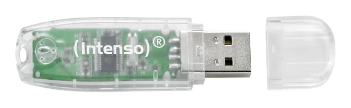 Intenso Rainbow Line Pendrive USB 2.0 32 GB, Transparente, Velocidad Lectura 28 MB/s, Compatible Windows/Mac