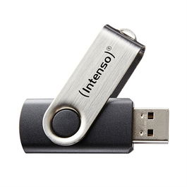 Intenso Memoria USB 2.0 Basic 16 GB 3503470 - Lápiz USB, Negro/Plata, Lectura 28 MB/s