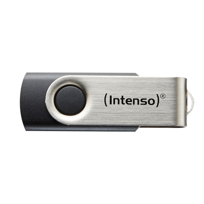 Intenso Memoria USB 2.0 Basic 16 GB 3503470 - Lápiz USB, Negro/Plata, Lectura 28 MB/s