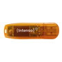 Intenso 3502490 Memoria USB 2.0 Lápiz Rainbow 64 GB Almacenamiento, Color Naranja Transparente