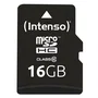 Intenso 16GB MicroSDHC Clase 10, velocidad 25 MB/s, resistente (golpes, agua, temperatura, rayos X), adaptador SD incluido