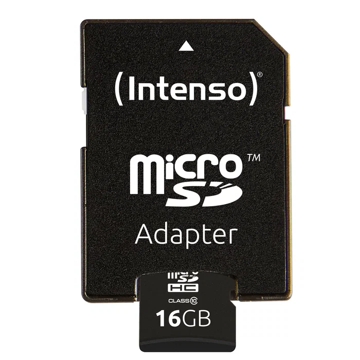 Intenso 16GB MicroSDHC Clase 10, velocidad 25 MB/s, resistente (golpes, agua, temperatura, rayos X), adaptador SD incluido