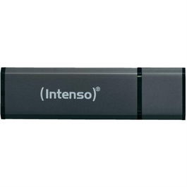 Intenso Alu Line Memoria USB 2.0 8GB Antracita - Modelo 3521461, Conexión USB, Velocidad Lectura 28MB/s, Aluminio