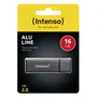 Intenso Pendrive Alu Line USB 2.0 16 GB, Antracita, Aluminio, Tapa, Velocidad Lectura 28 MB/s