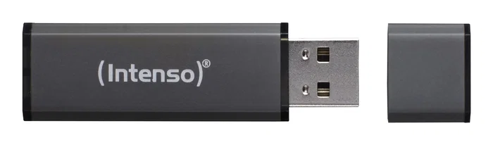 Intenso Pendrive USB Alu Line 3521491 - 64 GB USB 2.0 - Aluminio Antracita con Tapa