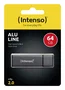 Intenso Pendrive USB Alu Line 3521491 - 64 GB USB 2.0 - Aluminio Antracita con Tapa