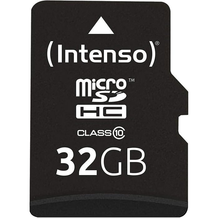 Intenso 3413480 - Tarjeta de Memoria Micro SD con Adaptador, 32 GB, Clase 10, Velocidad Lectura 20 MB/s, Velocidad Escritura 12 MB/s