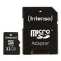Intenso 3413480 - Tarjeta de Memoria Micro SD con Adaptador, 32 GB, Clase 10, Velocidad Lectura 20 MB/s, Velocidad Escritura 12 MB/s
