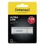 Intenso - Pendrive USB 3.2 Gen 1 Ultra Line, 128 GB, Aluminio Plata con Tapa